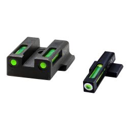 HI VIZ Smith & Wesson M&P9 EZ Lightwave H3 Tritium/Litepipe Sight Set, Green/Green