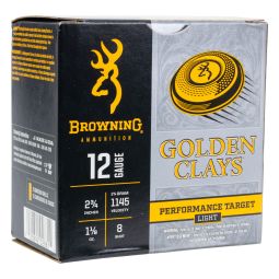 Browning Golden Clays 12ga. 2-3/4" 1-1/8oz. #8 Shot 1145 FPS Ammunition, 25 Round Box