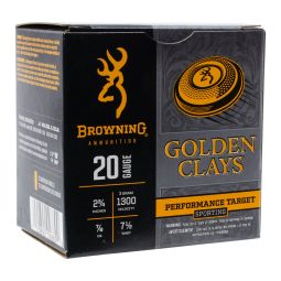 Browning Golden Clays 20ga. 2-3/4" 7/8oz. #7.5 Shot 1300 FPS Ammunition, 25 Round Box