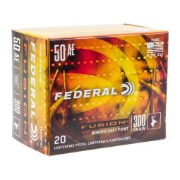 Federal Fusion 50 AE 300gr. Bonded SP Ammunition, 20 Round Box