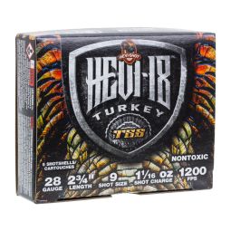 Hevi Shot Hevi-18 TSS Turkey Ammunition, 28ga. 2-3/4" 1-1/16oz. #9 Shot, 5 Round Box