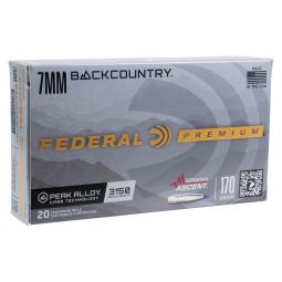 Federal Premium 7mm Backcountry 170gr. Terminal Ascent Ammunition, 20 Round Box