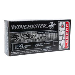 Winchester Super Suppressed 350 Legend Subsonic 265gr. Open Tip FMJ Ammunition, 20 Round Box