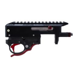 Powder River Precision Rubicon ICON .22LR Receiver, Red Aluminum Flat Faced Trigger & Mag Release