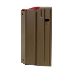 Duramag SS .308 / 6.8x51 AR-10 SR25 Pattern Stainless Steel Magazine FDE w/ Orange Follower, 20 Rnd