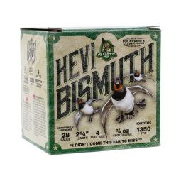 Hevi Shot Hevi Bismuth 28ga. 2-3/4" 3/4oz. #4 Shot, 25 Round Box