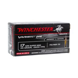 Winchester Varmint HV 17 WSM 25gr. Polymer Tip Ammunition, 50 Round Box
