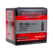 Winchester Rifle Bullets, 308 cal. 180gr. Power-Point, Box of 100
