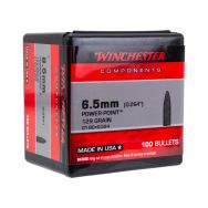 Winchester Rifle Bullets, 6.5mm 129gr. Power-Point, Box of 100