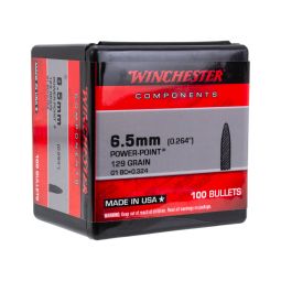 Winchester Rifle Bullets, 6.5mm 129gr. Power-Point, Box of 100