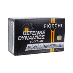 Fiocchi Defense Dynamics 12ga. 2-3/4" 8 Pellet #00 Buck Shot, 10 Round Box