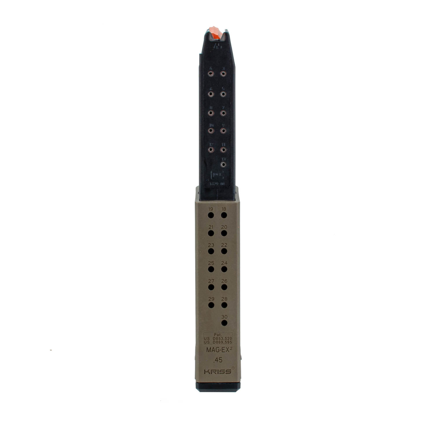 Kriss Vector MagEx2 Extended Magazine, 45ACP 30 Round, FDE: MGW