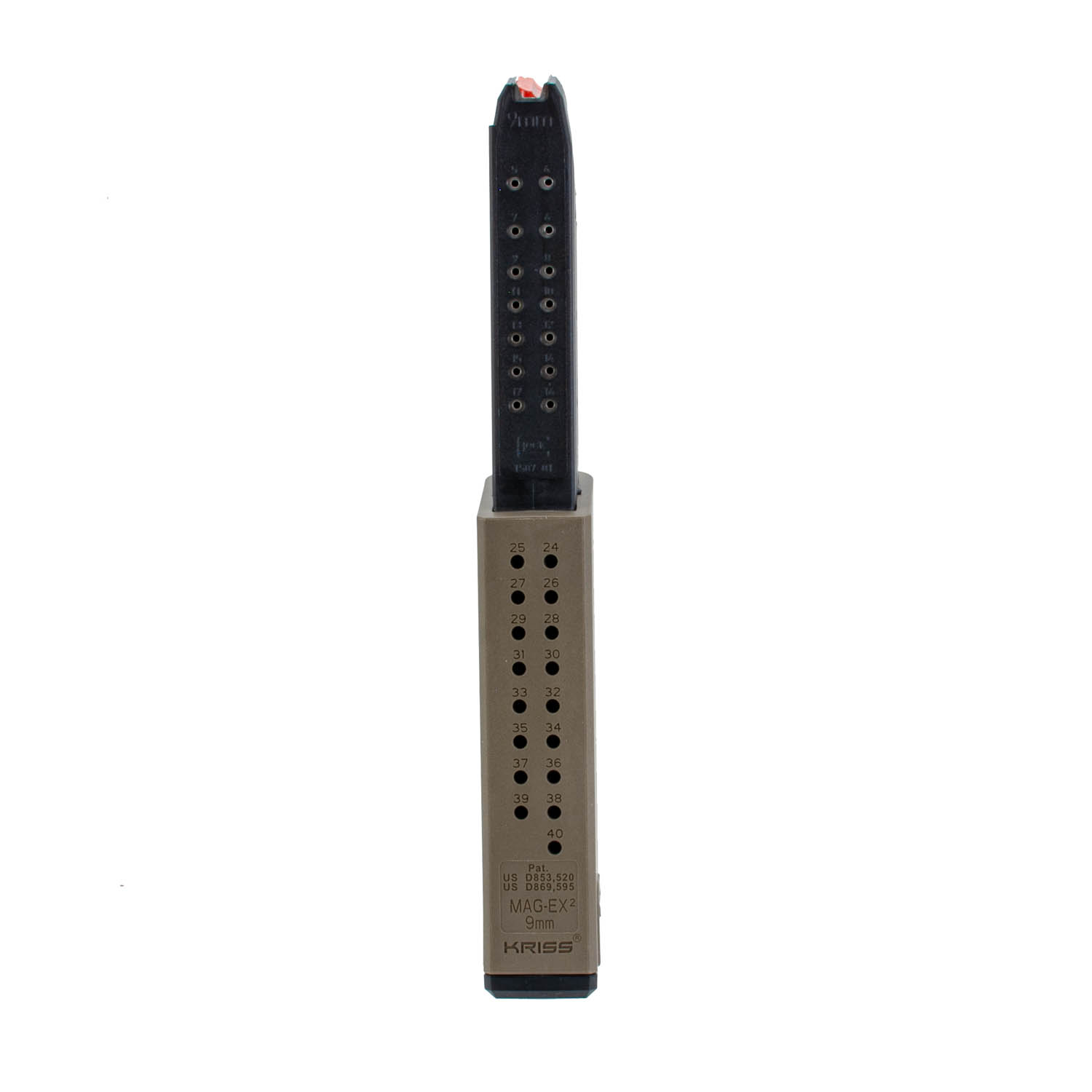 Kriss Vector MagEx2 Extended Magazine, 9mm 40 Round, FDE: MGW