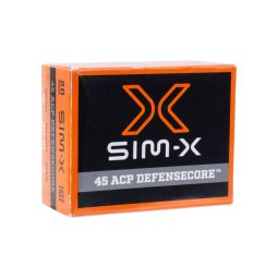 Sim-X Defensecore 45ACP 72gr. Ammunition, 20 Round Box