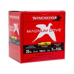 Winchester Magnum Dove 20ga. 2-3/4" 1oz. #7.5 & #9 Shot Ammunition, 25 Round Box