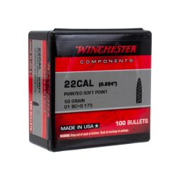 Winchester Rifle Bullets, .222 Rem 50gr. PSP, Box of 100