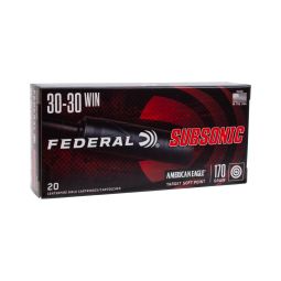 Federal Subsonic 30-30 Win 170gr. Target Soft Point Ammunition, 20 Round Box
