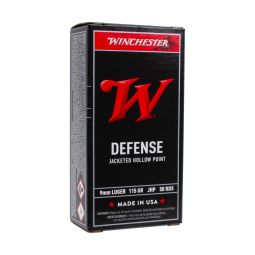 Winchester USA 9mm 115gr. JHP Ammunition, 50 Round Box