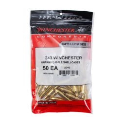 Winchester Unprimed Brass, 243 Win, Bag of 50