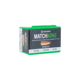 Sierra .224 cal. 53gr. HP MatchKing Bullets, Box of 100