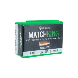 Sierra .243 cal./6mm 70gr. MatchKing Bullets, Box of 100
