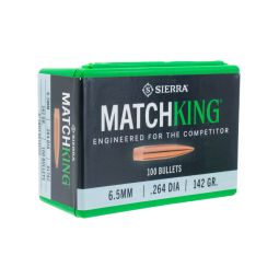 Sierra .264 cal./6.5mm 142gr. MatchKing CN Bullets, Box of 100
