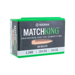 Sierra .264 cal./6.5mm 144gr. MatchKing Bullets, Box of 100
