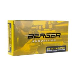 Berger 6mm Creedmoor 105gr. Hybrid Target Ammunition, 20 Round Box