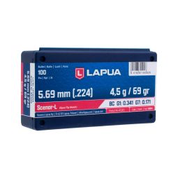 Lapua 22 cal. 69gr. Scenar-L OTM Bullets, Box of 100