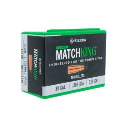 Sierra .308 cal./7.62mm 125gr. Tipped MatchKing Bullets, Box of 100