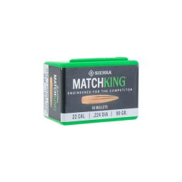 Sierra .224 cal. 90gr. MatchKing CN Bullets, Box of 50