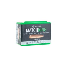 Sierra .224 cal. 77gr. HPBT Cannelure MatchKing Bullets, Box of 50