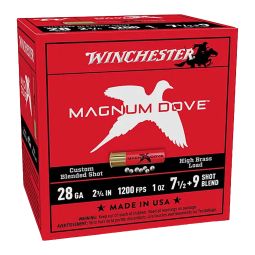 Winchester Magnum Dove 28ga. 2-3/4" 1oz. #7.5 & #9 Shot Ammunition, 25 Round Box