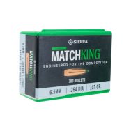 Sierra .264 cal./6.5mm 107gr. Tipped MatchKing Bullets, Box of 100