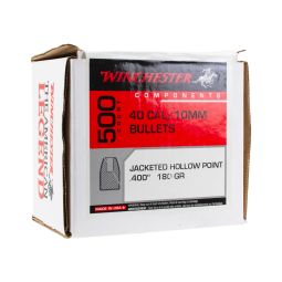 Winchester Pistol Bullets, 40 cal / 10mm 180gr. JHP, Box of 500