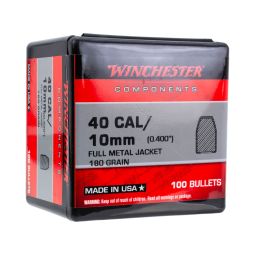 Winchester Pistol Bullets, 40 cal / 10mm 180gr. JHP, Box of 100