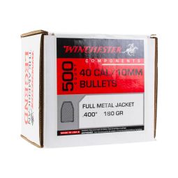 Winchester Pistol Bullets, 40 cal / 10mm 180gr. FMJ, Box of 500