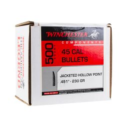 Winchester Pistol Bullets, 45 cal. (.451) 230gr. JHP, Box of 500