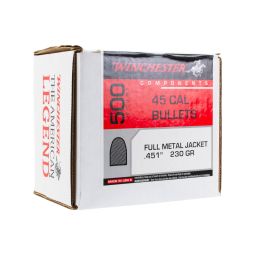 Winchester Pistol Bullets, 45 cal. (.451) 230gr. FMJ, Box of 500
