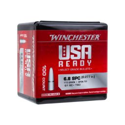 Winchester Rifle Bullets, 6.8 SPC 115gr. Open Tip, Box of 100