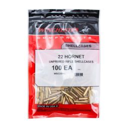Winchester Unprimed Brass, 22 Hornet, Bag of 100