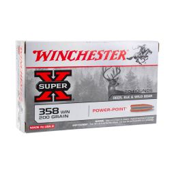 Winchester Super-X 358 Win. 200 gr. Power Point Ammunition, 20 Round Box