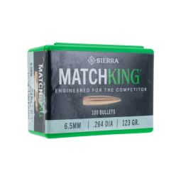Sierra .264 cal./6.5mm 123gr. MatchKing CN Bullets, Box of 100