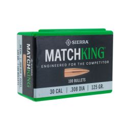 Sierra .308 cal./7.62mm 125gr. MatchKing CN Bullets, Box of 100