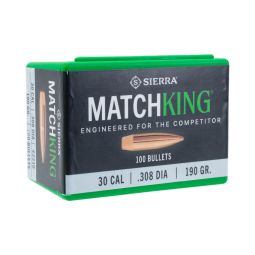 Sierra .308 cal./7.62mm 190gr. MatchKing Bullets, Box of 100