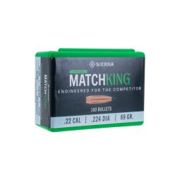Sierra .224 cal. 69gr. Tipped MatchKing Bullets, Box of 100