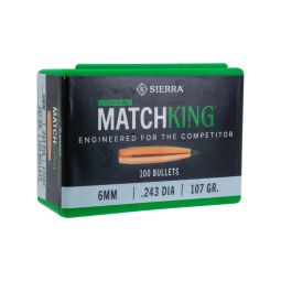 Sierra .243 cal./6mm 107gr. Tipped MatchKing Bullets, Box of 100