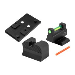 XS Sights HK VP9 OR Fiber Optic Suppressor Height Sight and RMR Mounting Plate Bundle
