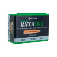 Sierra .243 cal./6mm 116gr. Tipped MatchKing Bullets, Box of 100