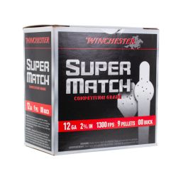 Winchester Super Match 12ga. 2-3/4" 9 Pellet 00 Buck Ammunition, 25 Round Box
